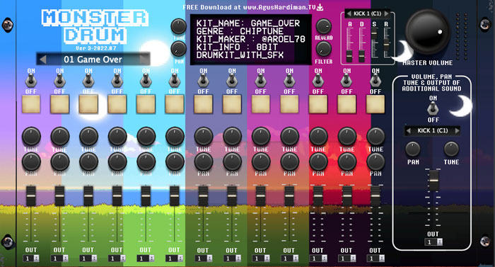 MONSTER Drum : CHIPTUNE 01 Game Over